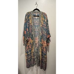 Powder UK Women’s Floral Print Kimono Wrap Colorful Festival Boho Artsy READ